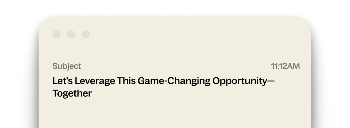 A jargon-filled AI-written marketing email