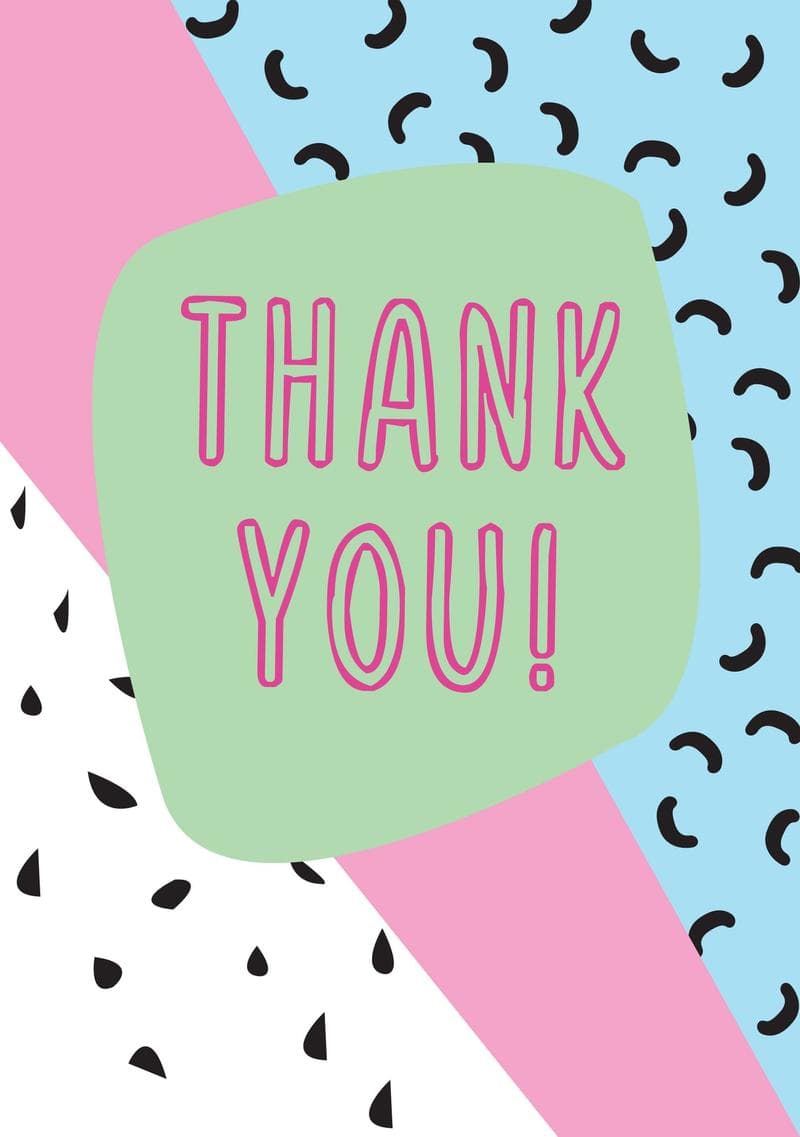 Retro Patterned Thank You Card