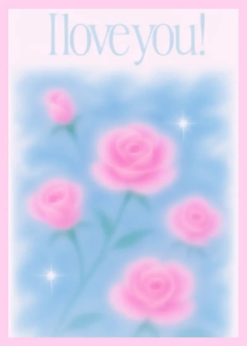 Blurry Pink Rose Love You Card