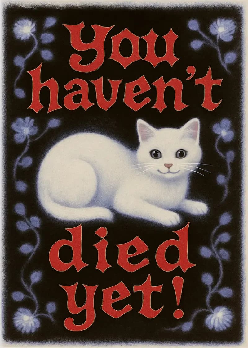 You Haven’t Died Yet Cat Card