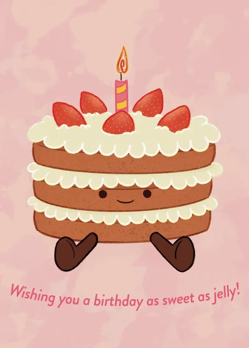 Sweet As Jelly Birthday Cake Card
