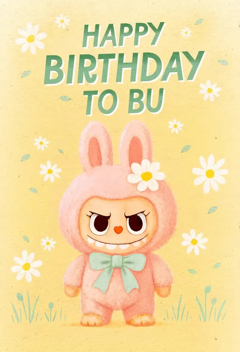 Happy Birthday to Bu Bunny Card