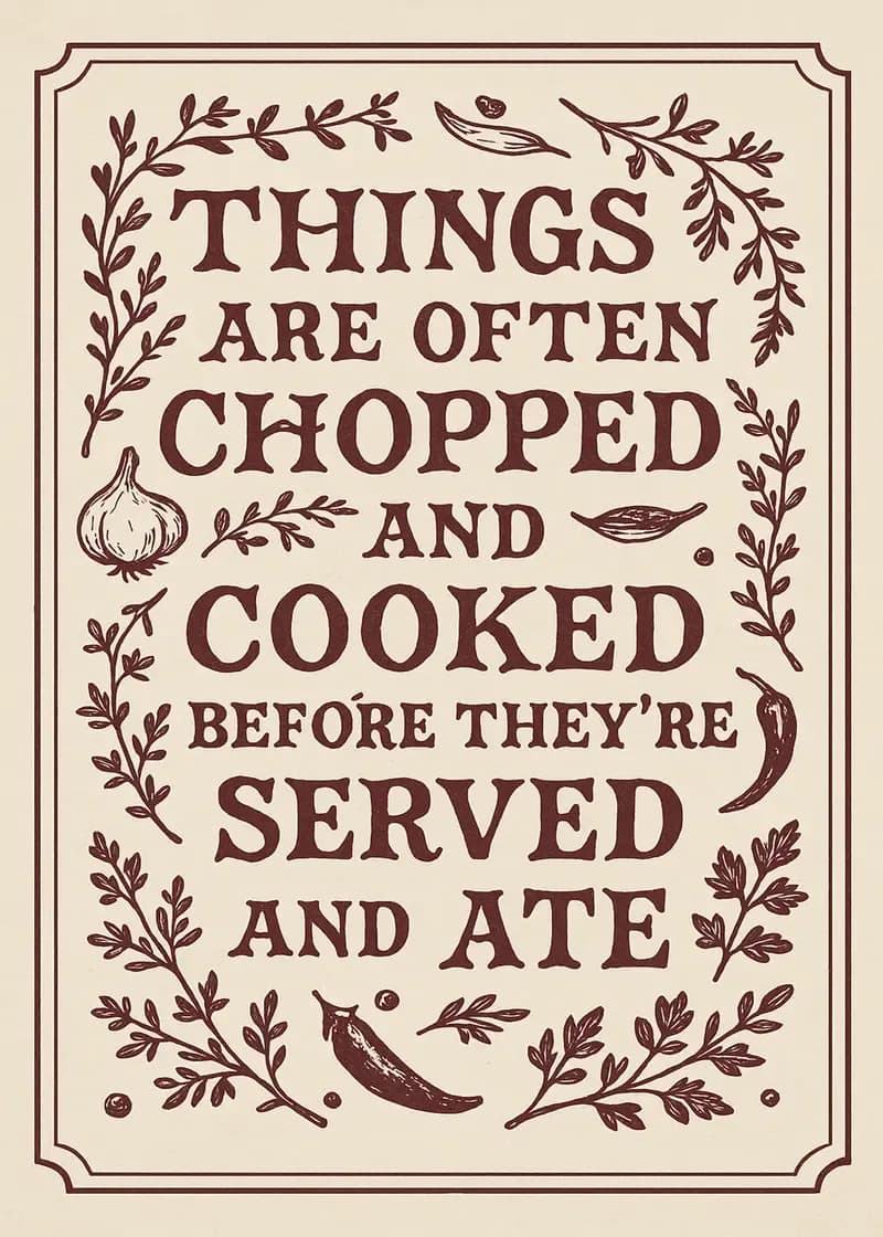 Chopped Cooked Served Ate Card